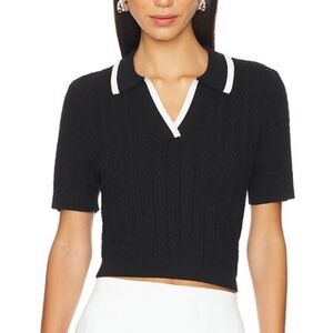 IVL collective cable knit crop polo